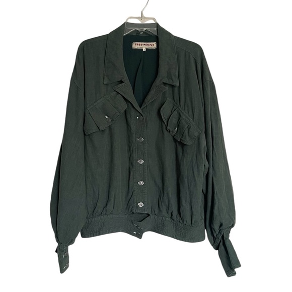 FREE PEOPLE Linen Blend Billy Saddle Jacket NEW - Picture 5 of 11